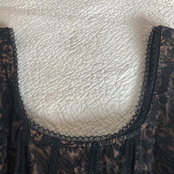 Nanette Lepore Black Lace Dress with Nude Underslip sz 2 NWT - Picture 5 of 12